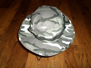 URBAN CAMOUFLAGE FLOPPY BUCKET BOONIE HAT CAMOUFLAGE MILITARY STYLE SIZE 7 1/4 5