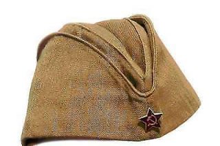 Soviet Russian Ussr Army Pilotka Military Uniform Field Hat Red Star Size S - Xl