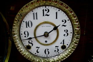 Antique Seth Thomas Adamantine Mantel Clock– Runs – 8 Day - Time Strike c.  1900 2