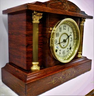 Antique Seth Thomas Adamantine Mantel Clock– Runs – 8 Day - Time Strike c.  1900 5