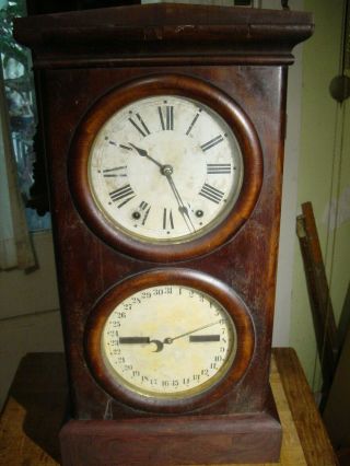 Antique Rare Seth Thomas 1875 Parlor Calendar No.  3 Shelf Clock Well