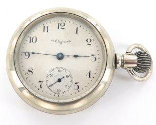 1904 Elgin 18s 7j Lever Set Railway Theme Pocket Watch.