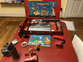 Vintage 1950s Erector 10 1/2 Amusement Park Set - W/ Case Box Gilbert