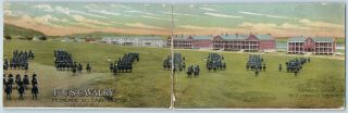 Postcard Sd Fort Meade 4th Us Cavalry July 17 1909 No.  1 Double Panel S17