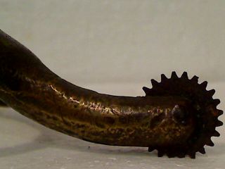 Antique Early 20h Century US Army Cavalry Brass Spur With Leather Strap,  Single 5