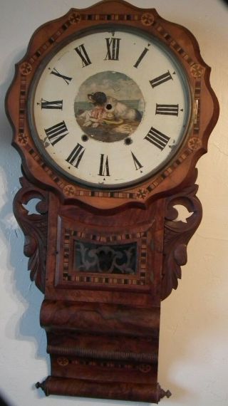 Large Antique Tunbridgeware Clock Case