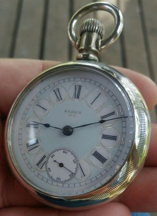 (1906) 18s 17j Elgin Pocket Watch In Display Case Dse Dial Good Time Keeper