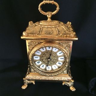 Vintage / Retro In Antique French Style Ornate Gold Gilt Carriage Clock 3
