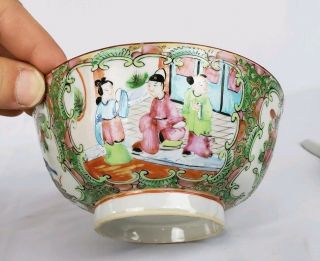 FINE ANTIQUE CHINESE PORCELAIN CANTON FAMILLE ROSE BOWLS PORCELAIN SPOON 4