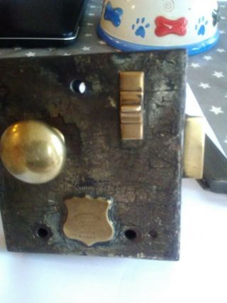 Vintage Rim Lock With Key And Keep