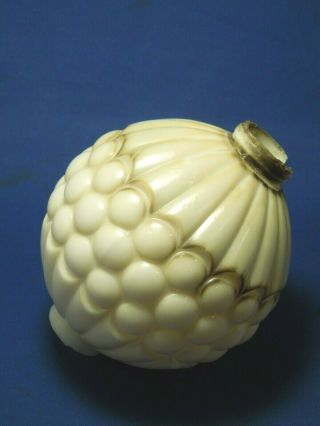 Vintage White Milk Glass Ribbed Grape Lighting Rod Ball Globe