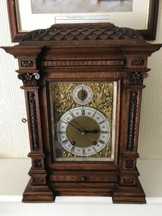 Stunning Oakcased Lenzkirch Ting Tang Bracket Clock