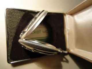 Sears & Roebuck Swiss Made 17 Jewels Sterling Silver Bicentennial Pocket Watch 4