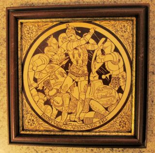 Antique Victorian Minton Hollins English History Tile " Henry V " John Moyr Smith