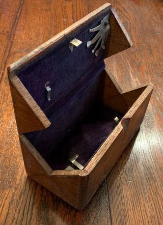 Singer Sewing Machine Oak Collapsible Tool Box 1889 Velvet Lining
