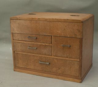 Vintage Wood Sewing Box Japanese Drawers Circa