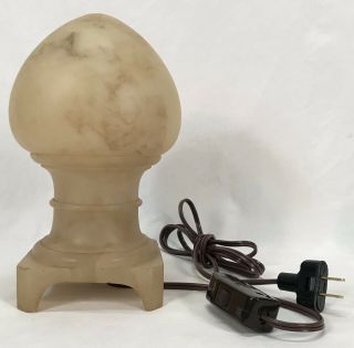 Vintage Art Deco Italian Alabaster Egg Dome Shaped Table Lamp