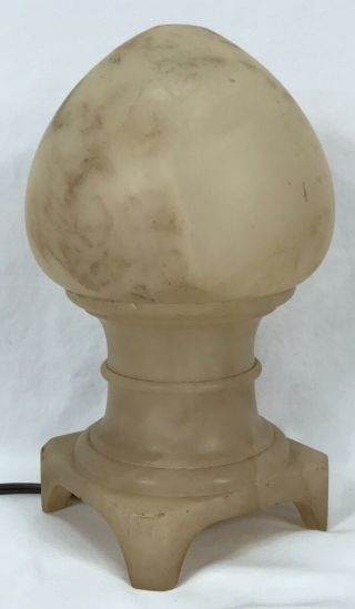 Vintage Art Deco Italian Alabaster Egg Dome Shaped Table Lamp 2