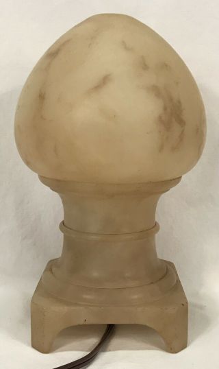 Vintage Art Deco Italian Alabaster Egg Dome Shaped Table Lamp 4