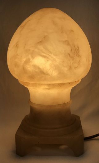 Vintage Art Deco Italian Alabaster Egg Dome Shaped Table Lamp 5