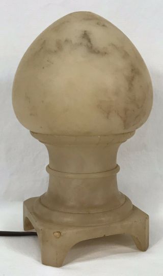 Vintage Art Deco Italian Alabaster Egg Dome Shaped Table Lamp 7