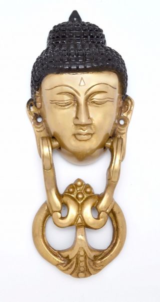 Buddha Door Knocker Buddhism Collectibles Solid Brass Tibet Home Decor