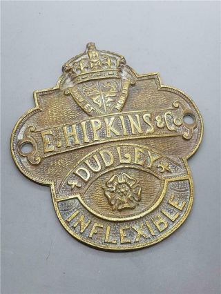 Victorian 19th Century " E.  Hipkins & Co.  " Brass Safe Manufacturers Plate Sign