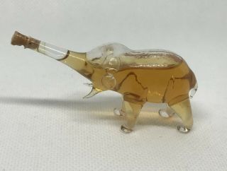 Clear Blown Glass Elephant Perfume Bottle Vintage