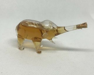 Clear Blown Glass Elephant Perfume Bottle Vintage 2