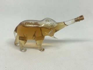 Clear Blown Glass Elephant Perfume Bottle Vintage 5