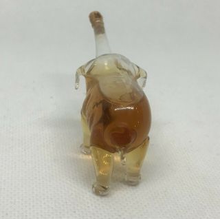 Clear Blown Glass Elephant Perfume Bottle Vintage 7