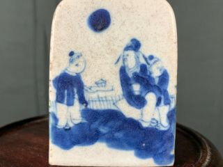 19th C.  Chinese Blue And White Figural Medicine Bottle 3