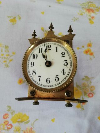 Vintage 400 Day Bronze Anniversary Torsion Clock Dial Movement Antique 1900s