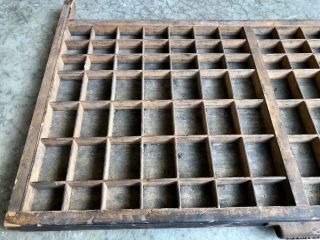 Antique Letterpress Printers wood TYPE TRAY w/ Hamilton Handle & extended legs 3