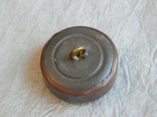 Antique Vintage Victorian Drum Button Brass & Black Glass Center 122 - A 3