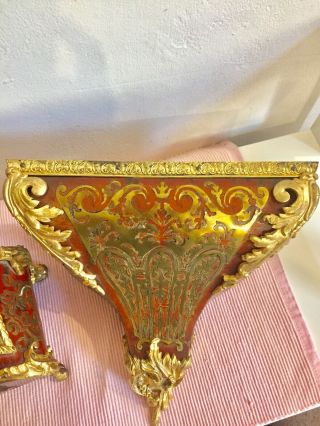 Large Antique Red Shell Boulle Clock On Wall Bracket By Samuel Marti C1850 12