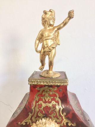 Large Antique Red Shell Boulle Clock On Wall Bracket By Samuel Marti C1850 3