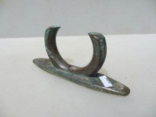 Antique Brass Jetty Wall Tie Boat Holder Deck Mooring Cleat Old Vintage Art Deco 2