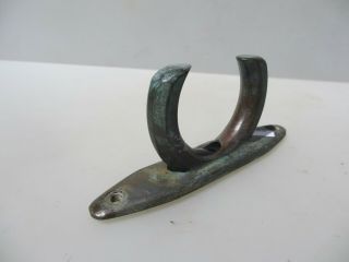Antique Brass Jetty Wall Tie Boat Holder Deck Mooring Cleat Old Vintage Art Deco 5