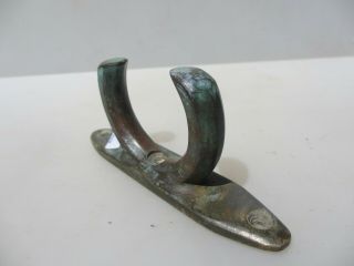 Antique Brass Jetty Wall Tie Boat Holder Deck Mooring Cleat Old Vintage Art Deco 6