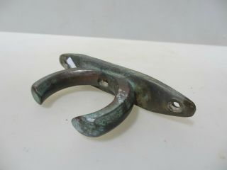 Antique Brass Jetty Wall Tie Boat Holder Deck Mooring Cleat Old Vintage Art Deco 8