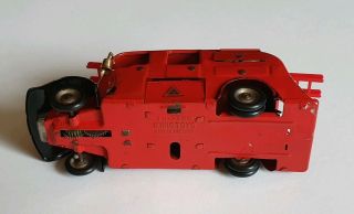 Vintage post war Triang Minic 62M fire engine truck,  key clockwork tinplate tin 7