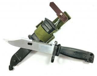 Military Knife 6h4 6x4,  Leather Scabbard Serbia Yugo Army Type Ii