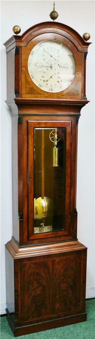 Rare Antique English Flame Mahogany Precision Regulator Longcase Clock 2