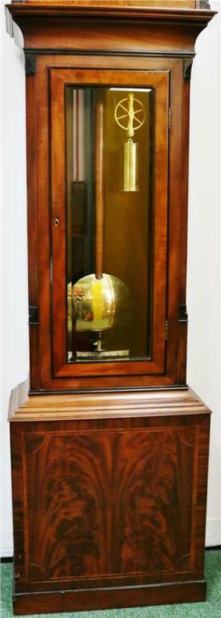 Rare Antique English Flame Mahogany Precision Regulator Longcase Clock 3