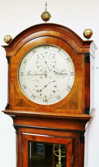 Rare Antique English Flame Mahogany Precision Regulator Longcase Clock 5