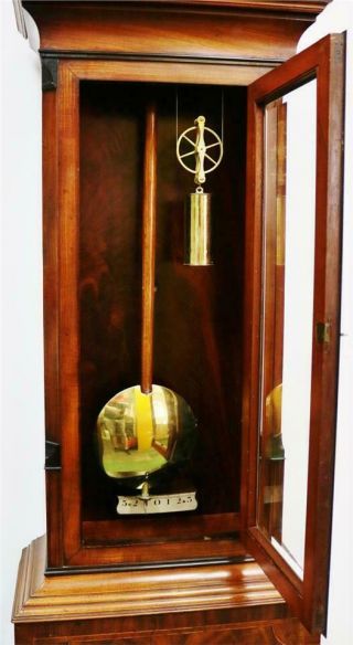 Rare Antique English Flame Mahogany Precision Regulator Longcase Clock 6