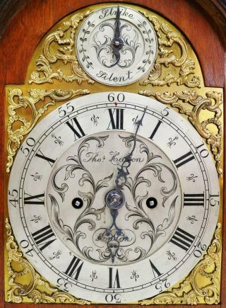 Antique 18thC English Mahogany Arched Top Twin Fusee Verge London Bracket Clock 9