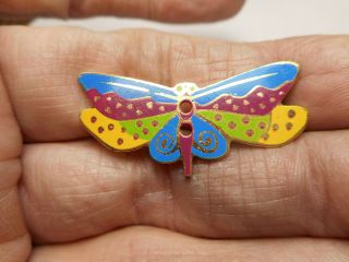 Butterfly Laurel Burch Design Enamel Brass Button 1 - 5/16 " Rs