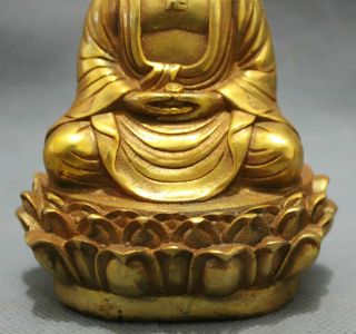 Collect gold - plated bronze pray bless shakyamuni Buddha statue in Tibet 5.  5inch 3